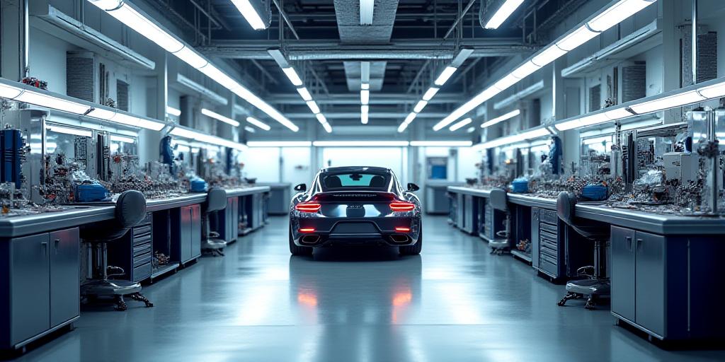 最新設備を備えたチューニングファクトリーの内景